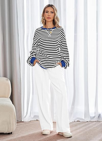 Women's striped colorblock two-piece suit